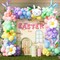 162pcs Easter Balloon Arch Kit - Pastel Balloon Garland with Bunny, Ears, Daisy Foil, Printed Balloons for Baby Shower Party, Spring Birthday, Easter Decorations